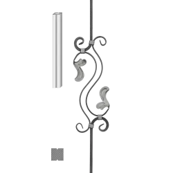 Tyč L 960mm, materiál 12x12mm, ornament 440x150mm Tyč L 960mm, materiál 12x12mm, ornament 440x150mm